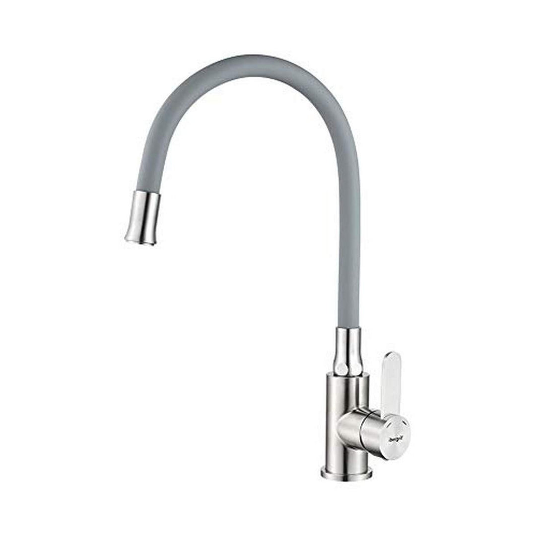 IBERGRIF M22119-9 Einhebel Küchenarmatur, Wasserhahn für Küche mit Grau Flexibler Auslauf, Superstee