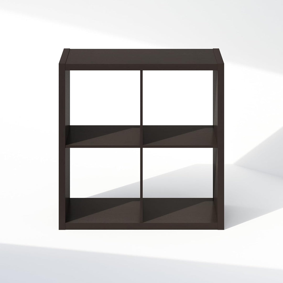 Furinno Cubic Offenes Rückwand-Multifunktionsregal für Kleidung &amp; Schrankaufbewahrung, 4-Fächer, Dun