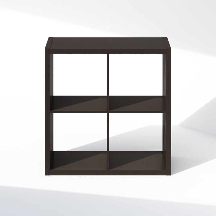 Furinno Cubic Offenes Rückwand-Multifunktionsregal für Kleidung &amp; Schrankaufbewahrung, 4-Fächer, Dun
