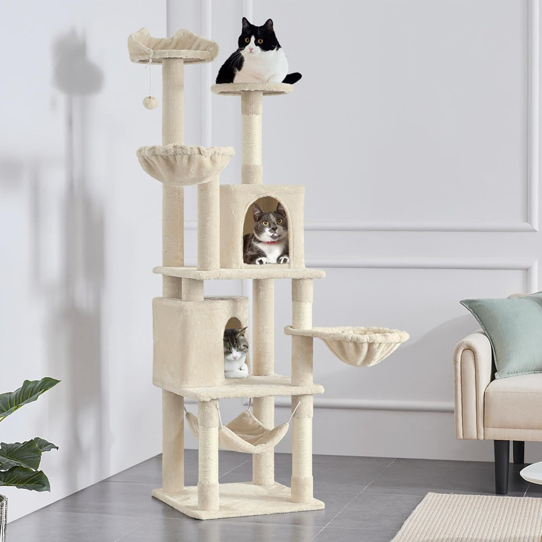 Yaheetech Katzenkratzbaum 175 cm deckenhoch Kratzbaum für Katzen, Stabil Kletterbaum mit Sisal-Kratz