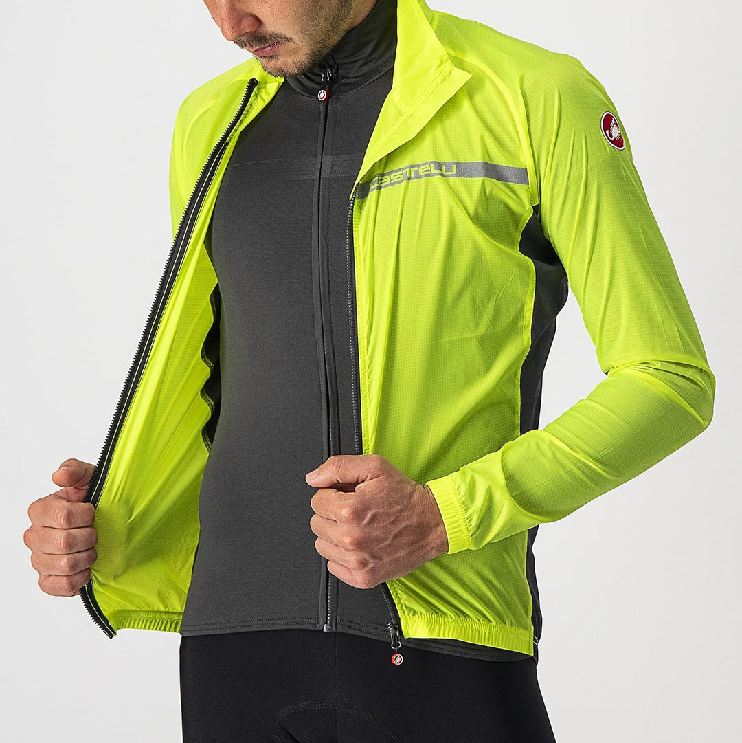 Castelli Herren Squadra Stretch Jacket Jacket S Gelbes Fluo/Dunkelgrau, S Gelbes Fluo/Dunkelgrau