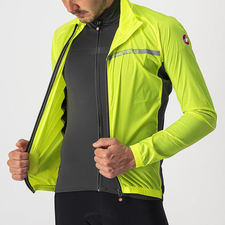 CASTELLI Herren Squadra Stretch Jkt Jacket L Gelbes Fluo/Dunkelgrau