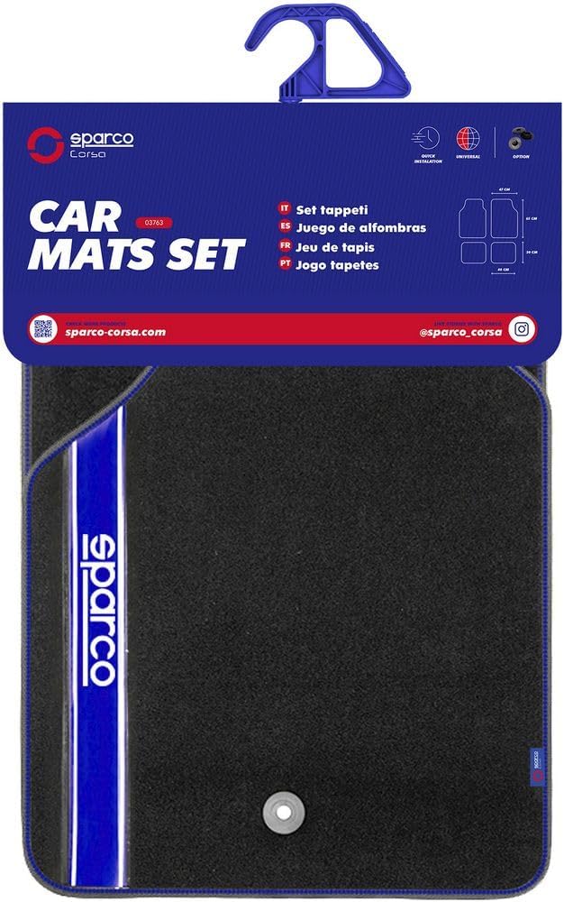 Sparco Automatten Sparco blau/schwarz (Type B) TEPPICH STRADA TEPPICH BLAU, TEPPICH STRADA TEPPICH B