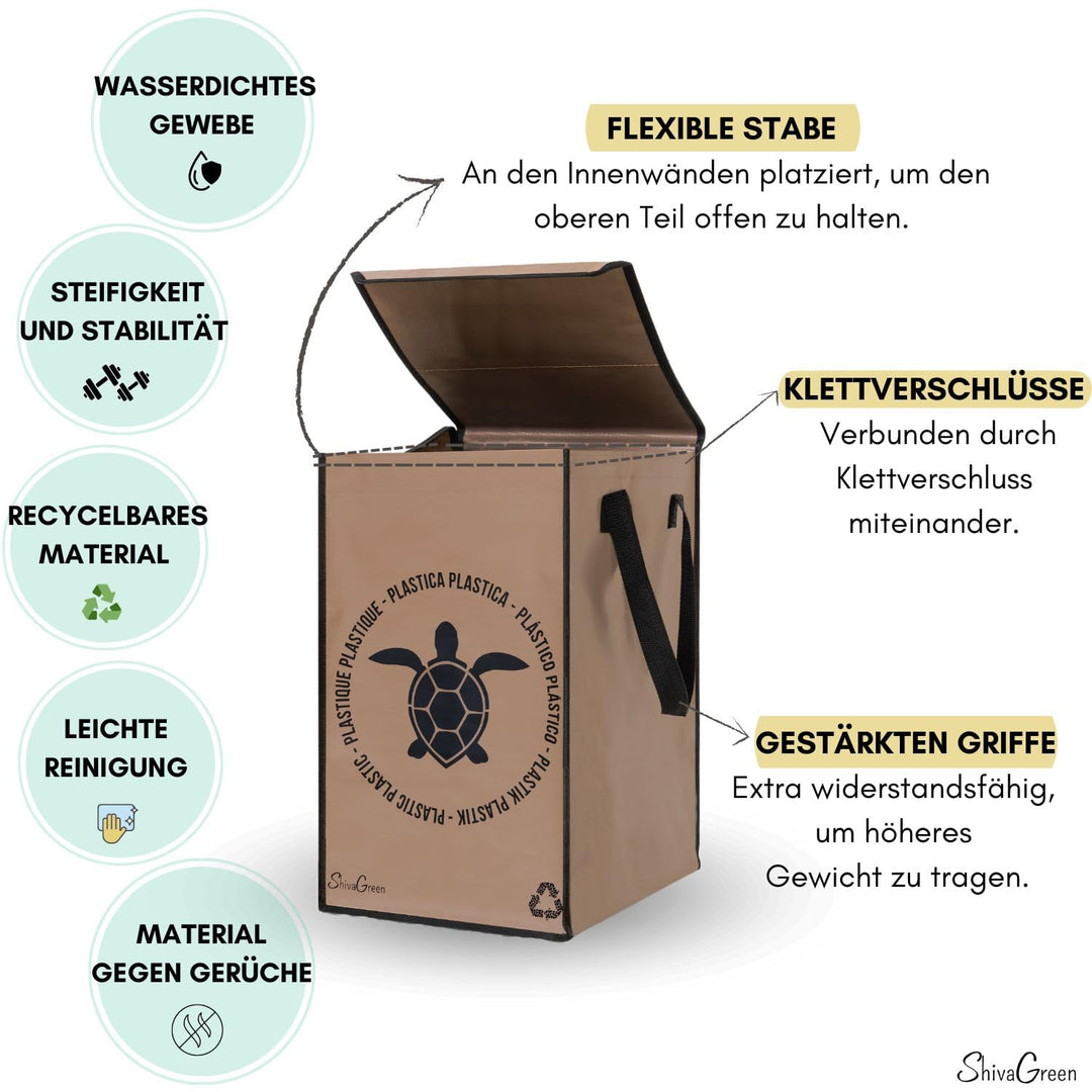 Mulltrennsystem 3fach - Recycling System - Altglas Sammelbehälter - Leergut Sammelbehälter - Altpapi