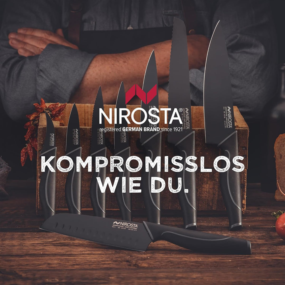 Nirosta Wave-Messer-Set, Verschiedene Messer mit Funktionsteil aus hochwertigem Edelstahl, Premium-M