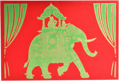 Purpledip Paper Card-Envelope Pack (Set of 10) 'Royal Elephant': Handmade Organic Paper Cards 6 * 4