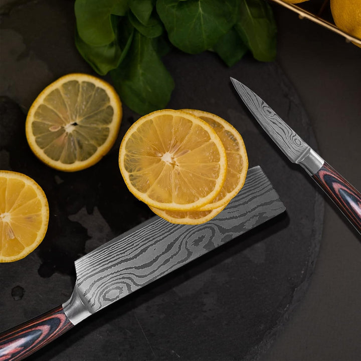 Gustrug Messerset 10-tlg Küchenmesser Set aus Hochwertigem Edelstahl, Ultra Scharfes Messer set mit