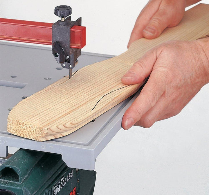 Neutechnik Präz.-Stichsägetisch für jede Stichsäge - Basisgerät + 4 extra langen Sägeblätter Typ BOS