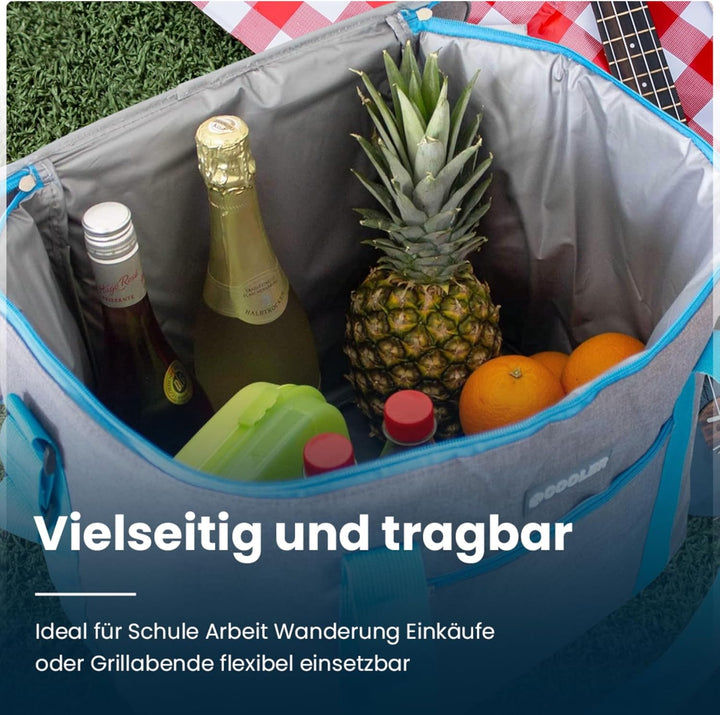 ToCi Kühltasche 36 Liter Isoliertasche Thermotasche Picknicktasche für Picknick Camping Urlaub Wande