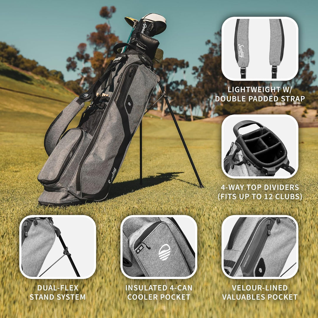 Sunday Golf EL Camino Tasche – Leichte Tasche mit Gurt und Ständer – Einfach zu tragen – Par 3 und S