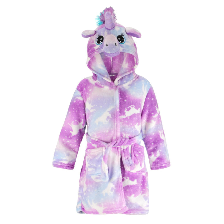 KAKU NANU Bademantel Kinder Mädchen Einhorn 4-11 Jahre Flauschig Warm Plüsch Bademantel Kuschelig Mo