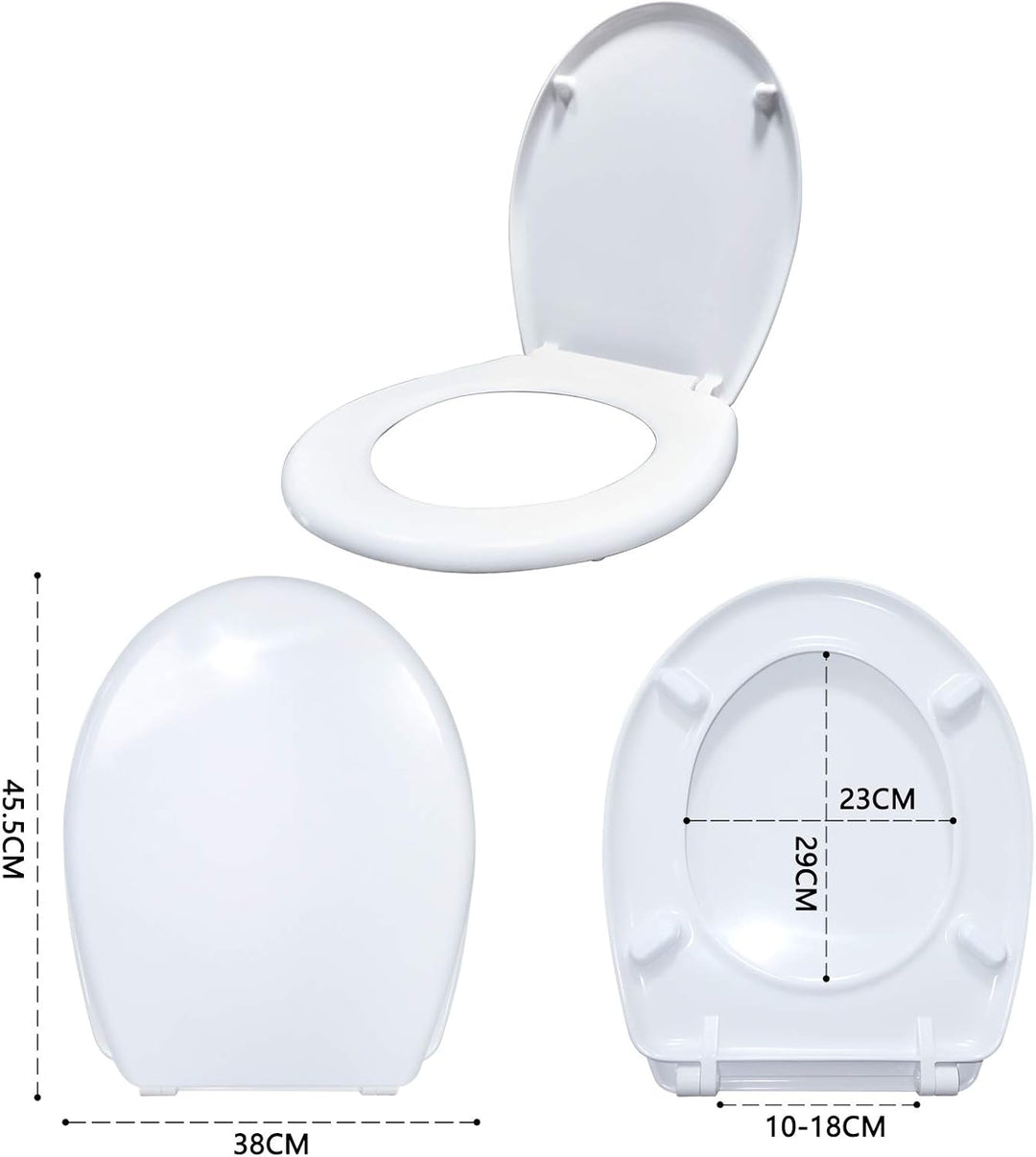 Aufun Toilettendeckel Absenkautomatik WC Sitz Klobrille mit Softclose Toilettensitz aus Hartplastik