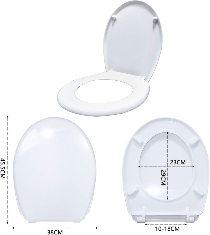 Aufun Toilettendeckel Absenkautomatik WC Sitz Klobrille mit Softclose Toilettensitz aus Hartplastik