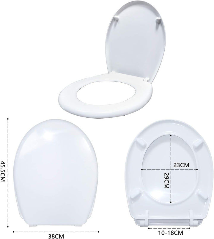 XMTECH WC Sitz Toilettendeckel Absenkautomatik mit Absenkautomatik/Softclose, Universal Grösse Toile