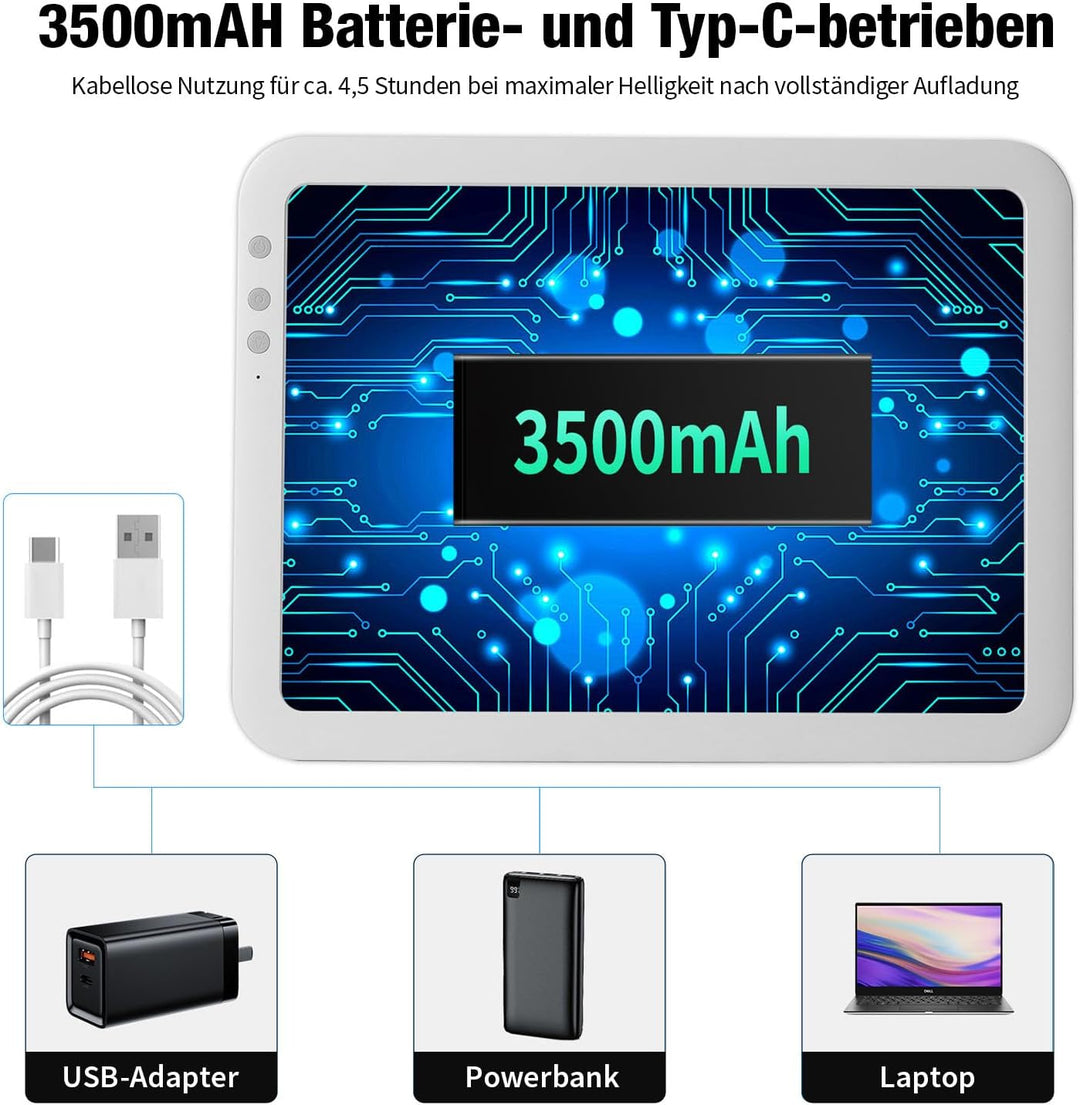 elice Wiederaufladbarer A3 Leuchttisch,8120Lux Super hell LED-Lichtpad mit 3500mAH Batterie,6 Dimmst