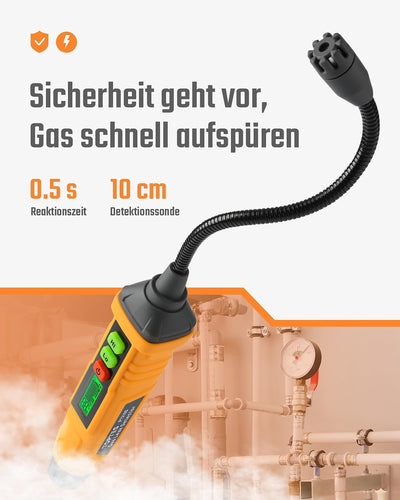 Gasmelder, TopTes PT210S Gasspürgerät mit 10 cm Sonde, ideal für den Einsatz in Wohnhäusern und Wohn