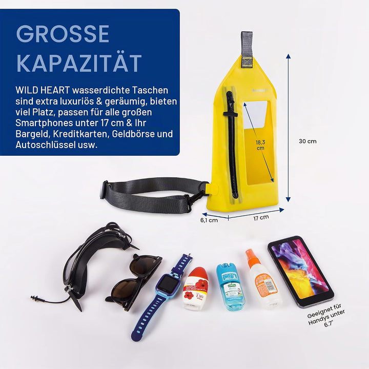 WILD HEART wasserdichte Umhängetasche Beutel Mode Tauchen Unterwasser-Tasche für Schwimmbecken, Stra