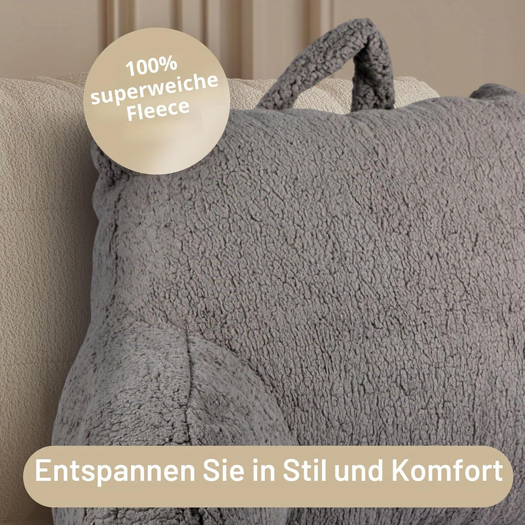 Rückenkissen mit Armlehnen, Abnehmbares Memory Foam Lendenstützkissen, Bettsitzkissen Ideal zum Lese