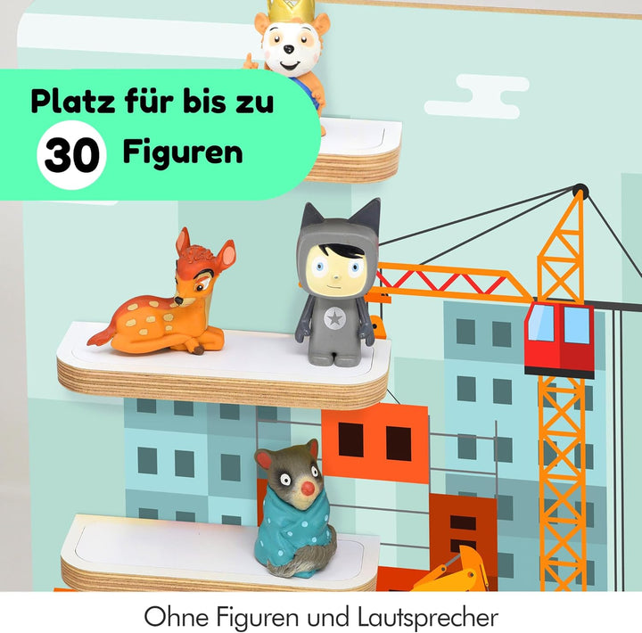 stadtecken Holzregal passend für Toniebox 2 I Geeignet für ca. 30 Tonies I Perfekte Aufbewahrung im