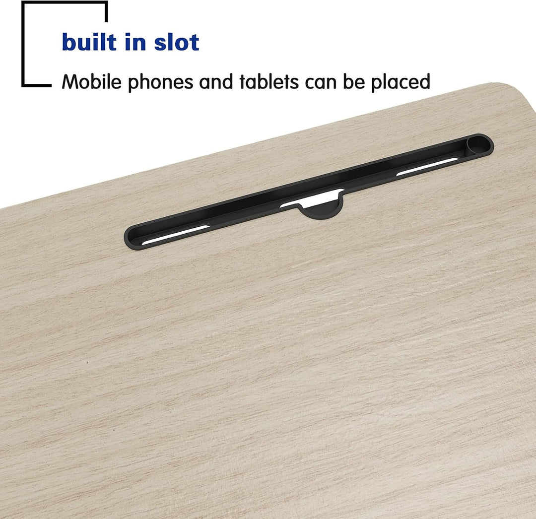 SogesHome Laptoptisch 60 * 40cm höhenverstellbar PC-Tisch mit Rollen, Betttisch, Beistelltisch ,Klei