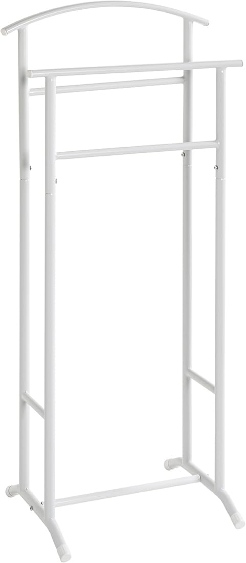 HAKU Möbel Herrendiener Metall weiss Stahlrohr stiller Diener Stahl - Masse: B 48 x H 107 x T 36 cm,