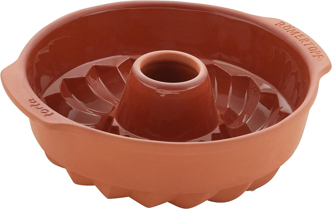Römertopf Kuchenform Kranz Keramikform aus Naturton Ø 27,5cm 27,5 cm Kranz Form, 27,5 cm Kranz Form