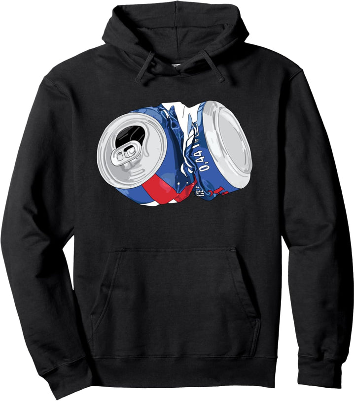 Alte zerquetschte Bierdose-Art - dargestellte lustige Grafik Pullover Hoodie