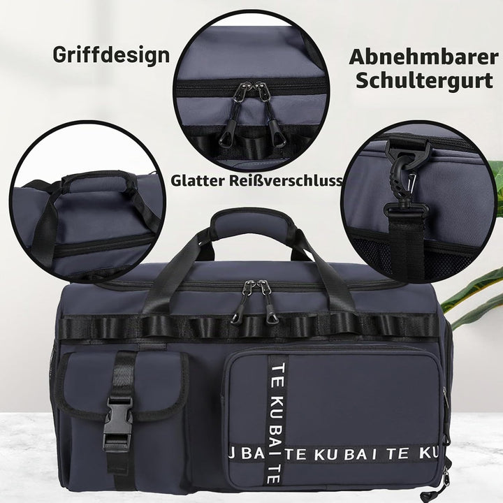 AUNGKWANG Reisetasche Damen Herren, 65L Wasserabweisende Sporttasche, Large Capacity Reise Tasche Gy