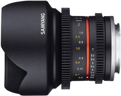 SAMYANG 14012T2.2F 12 mm T2.2 Cine NCS CS Objektiv für Anschluss Fuji X schwarz, Fuji X