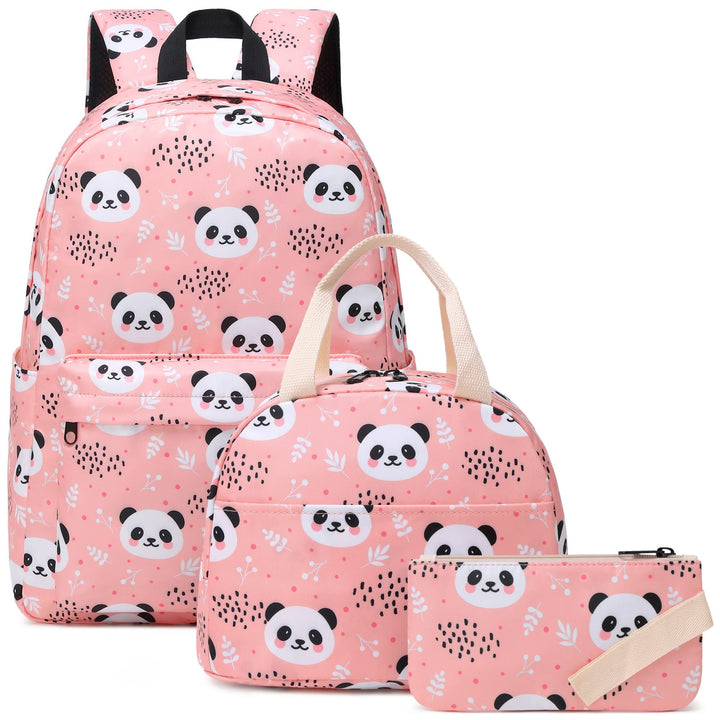 Kouxunt Schulrucksack Mädchen Teenager Rucksack Schule Kinder, 3 Teile Set Schulranzen mit Lunch Tas