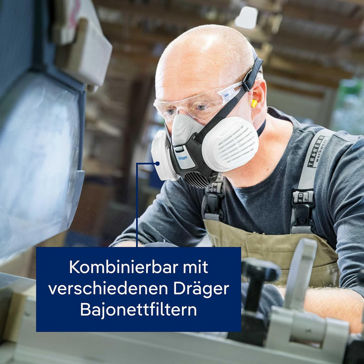 Dräger X-plore 3300 Handwerker Halbmasken-Set inkl. P3 R Partikelfilter | Grösse L | gegen Fein-Stau