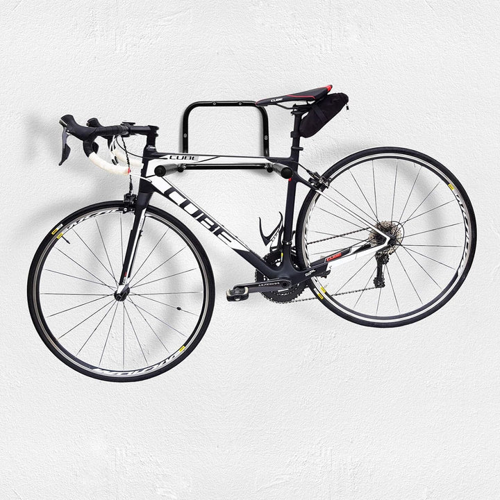 WELLGRO® Wand Fahrradhalter - Stahl, schwarz, klappbar, Tragkraft bis 50 kg, Wandmontage, weiche Sch