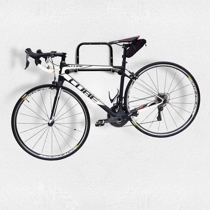 4x WELLGRO® Wand Fahrradhalter - Stahl, schwarz, klappbar, Tragkraft bis 50 kg, Wandmontage, weiche