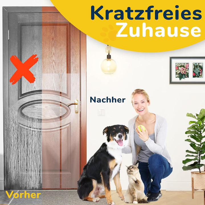 PROTECTO 2-Pack Tier - Kratzschutz mit Cuttermesser – Schutz für Türen + Holz & Möbel vor Hunden & A