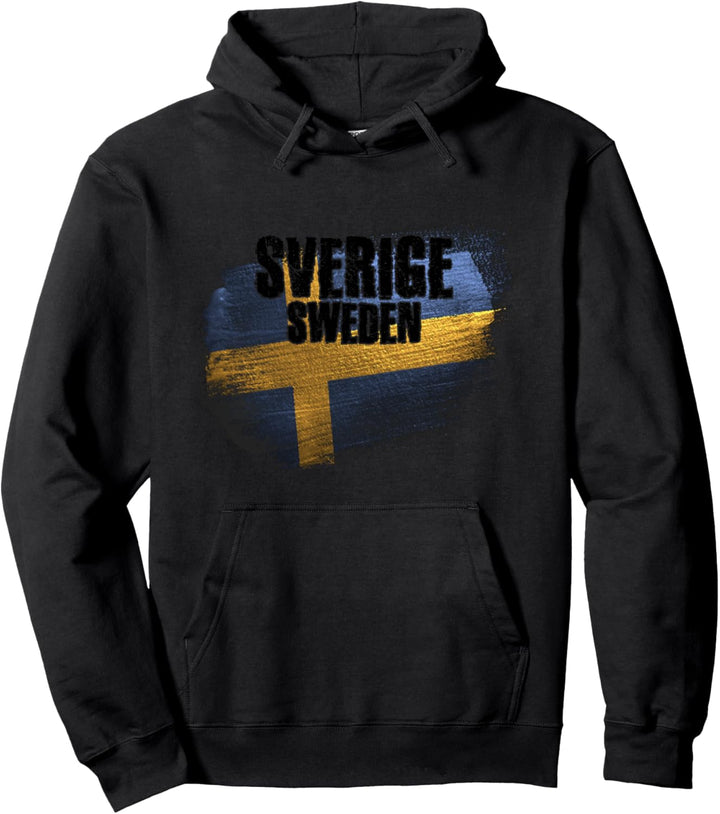 Schweden, Schwedische Flagge Grunge Pullover Hoodie