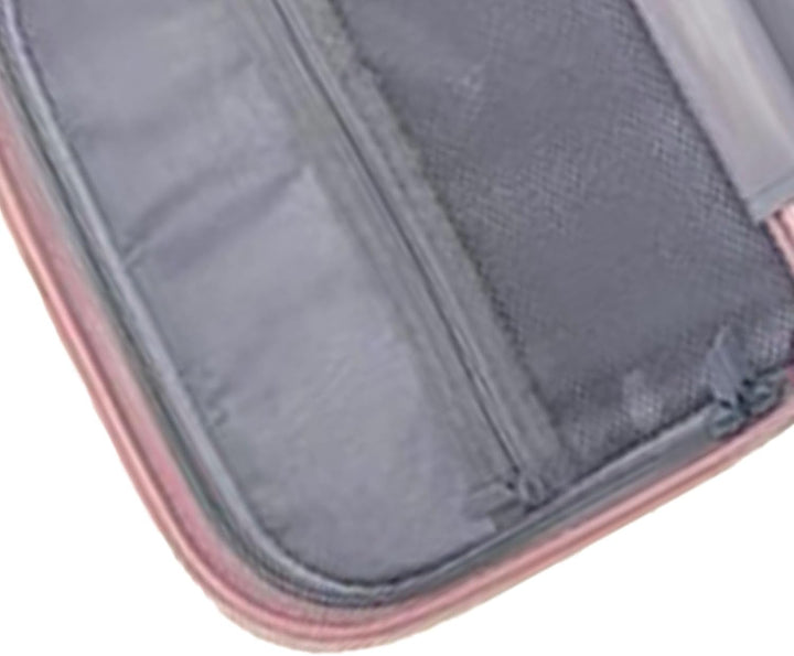Kosmetikkoffer Hartschale 14 Zoll, Beautycase mit Gummiband &amp; Netzfach, grosser Reise Make up Koffer