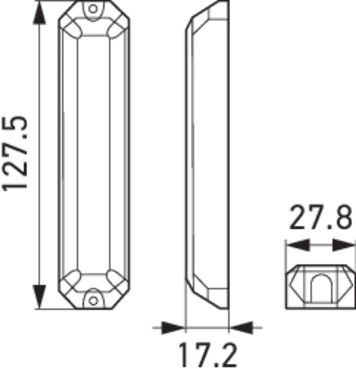 HELLA - LED-Blitz-Kennleuchte - BST - 12/24V - blau - Schraubanschluss/Anbau - Kabel: 150mm - Stecke