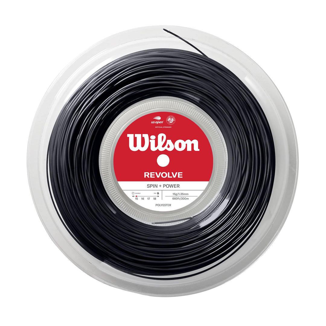 Wilson Unisex-Adult Revolve Tennis String Racket 15G Schwarz, 15G Schwarz
