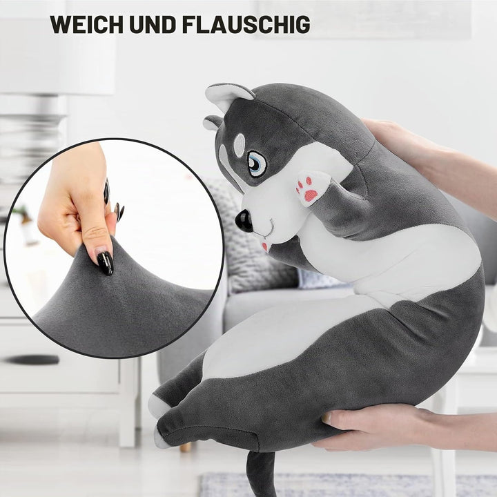 LEcylankEr Husky Kuscheltier 50/70/90/110 cm Weicher Kuscheltier Hund, Hunde Plüschtier Kissen, Husk