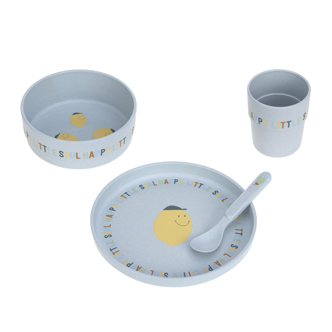 LÄSSIG Kindergeschirr Set (Teller, Becher, Schälchen, Löffel) ohne Melamin, BPA-frei, für Spülmaschi