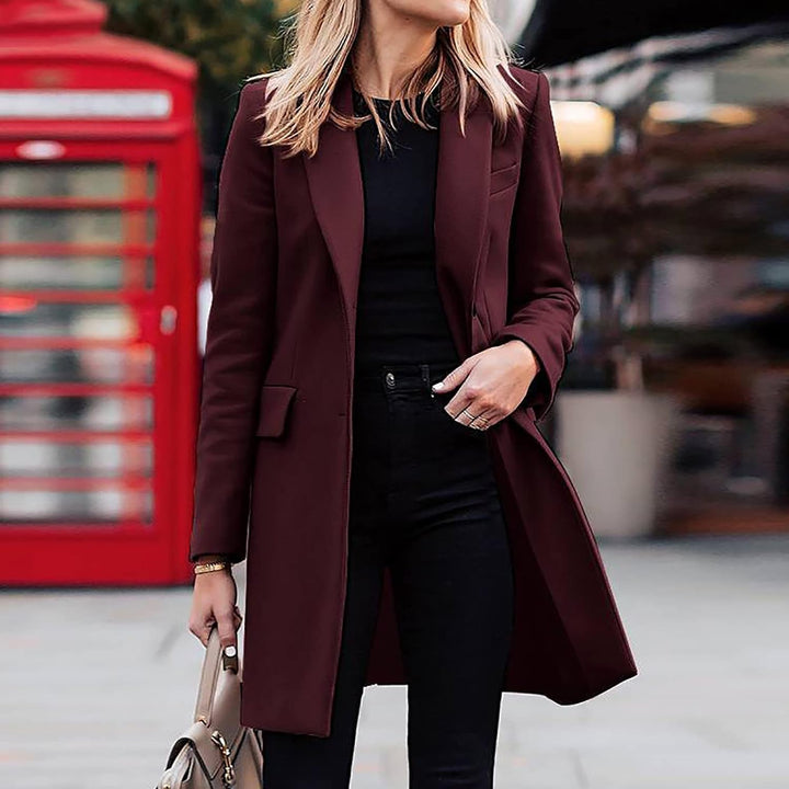Winterdicke Winterjacke Damen Wolljacke Wollmantel Langarm Umlegekragen Übergangsjacke Hemdjacke Läs