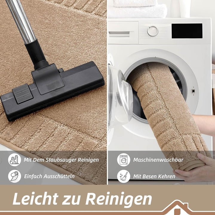 BEQHAUSE Grosse Türmatte Innen, super saugfähige Schmutzfangmatte, rutschfeste waschbare Fussmatte,