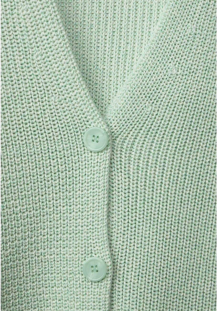 Street One Damen Grobstrick Cardigan 44 Hyper Brisk Green Melange, 44 Hyper Brisk Green Melange