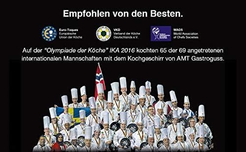 AMT Gastroguss Wok 28 cm Ø, 11 cm hoch, Wokpfanne, nicht induktionsgeeignet, fester Stiel, Lotan® An