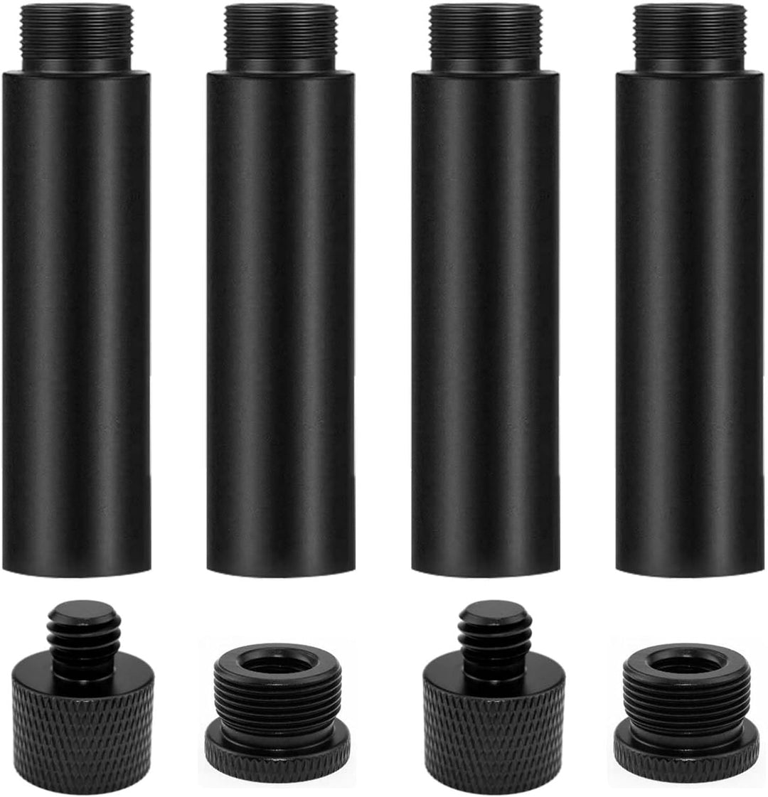 4 Stück Mikrofonverlängerungsrohre und 4 Stück Mikrofongewindeadapter (3/8 Buchse auf 5/8 Stecker un
