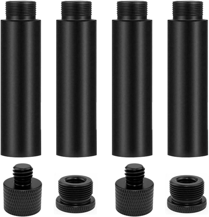 4 Stück Mikrofonverlängerungsrohre und 4 Stück Mikrofongewindeadapter (3/8 Buchse auf 5/8 Stecker un