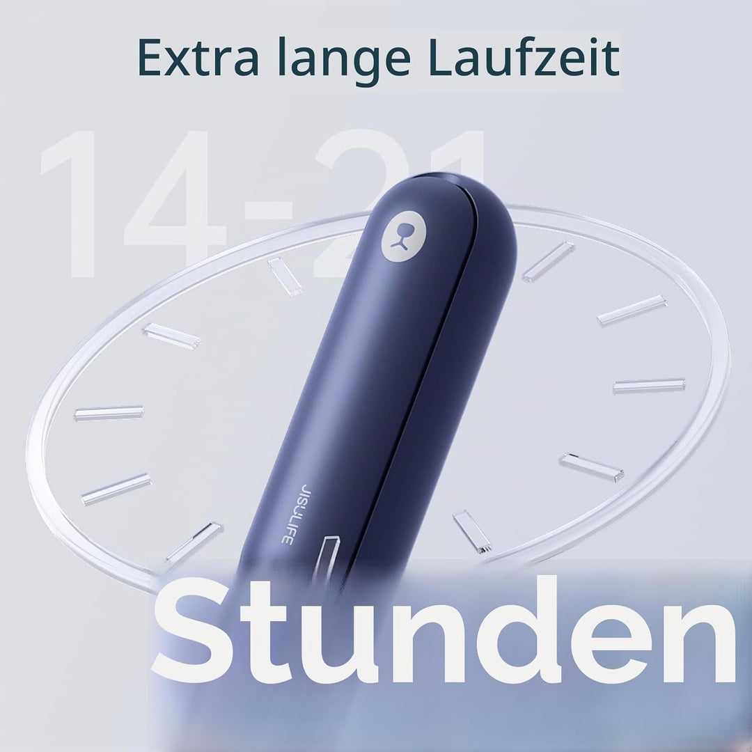JISULIFE Handventilator, Mini Tragbarer Handventilator, Batteriebetrieben [14-21 Stunden], Wiederauf