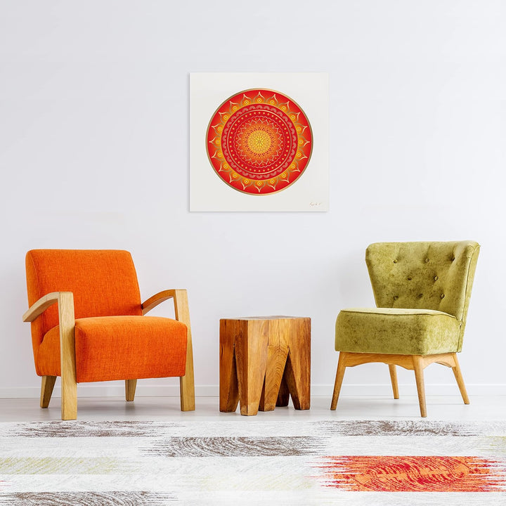 ideenNest | Linie Gea, Acrylglasbild (70 x 70 cm), Wandbild gross, Tiefenmandala, Balsam für deine P