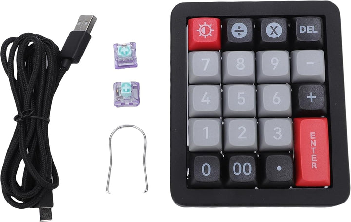 Mechanischer Numpad mit 19 Programmierbaren Knopfs, 12 RGB -Backlits Typ C Kabelnummernpad, Red Swit