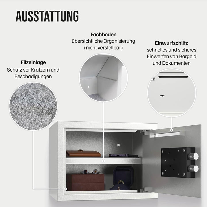 Profirst Möbeltresor Guardian 3 Einwurfschlitz Stahl Doppelbartschloss 2 Schlüssel herausnehmbarer F